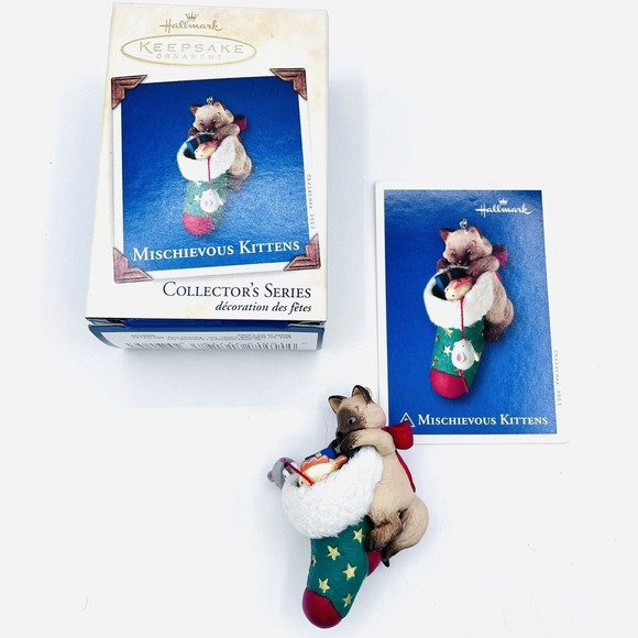 2003 Hallmark Ornament Mischievous Kittens Series Edition #5 Stocking w/ Toys - Picture 1 of 3